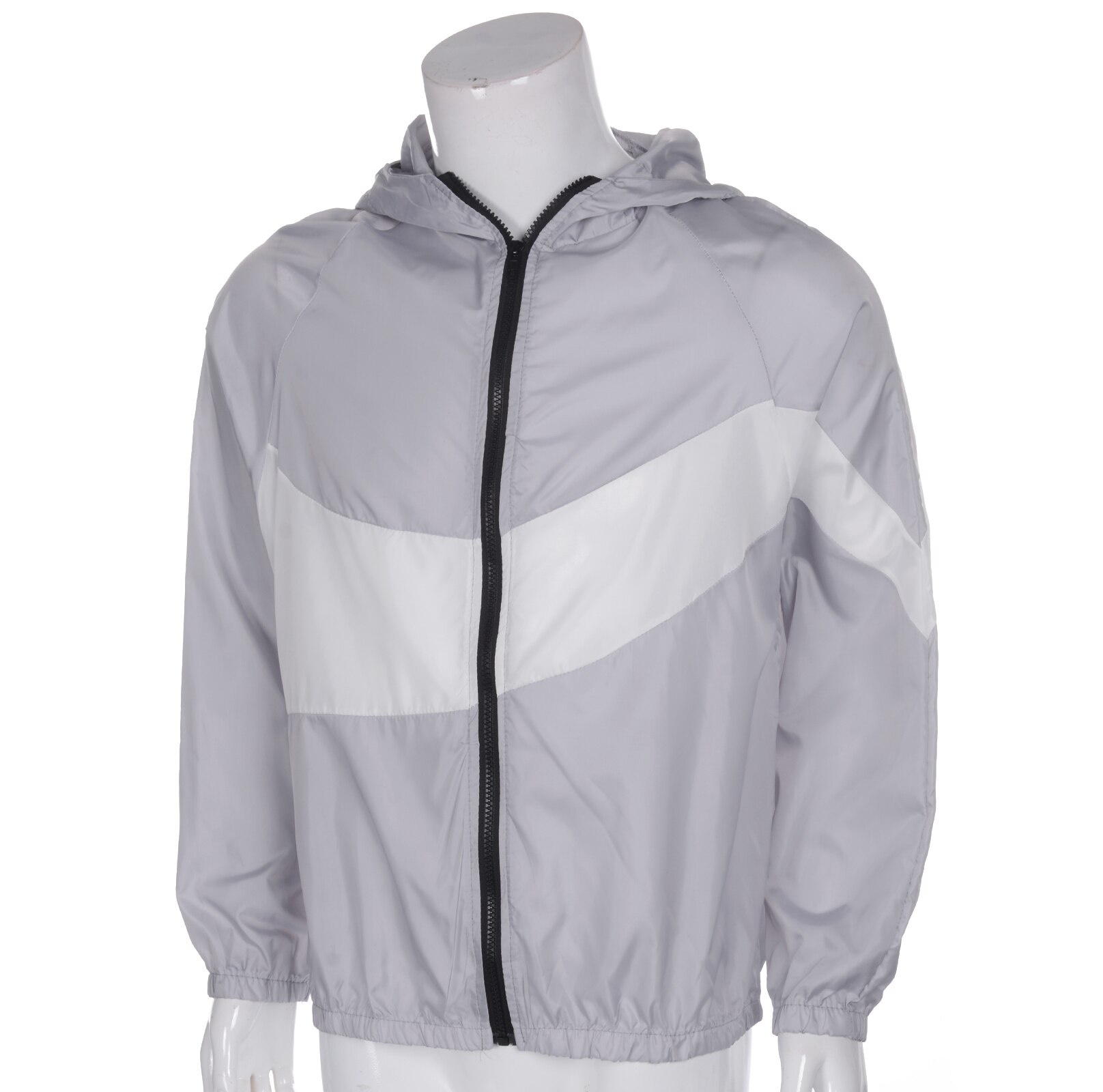 Sudadera fina con capucha para hombre, ropa de manga larga con cremallera, Color de bloque, nueva , invierno, otoño