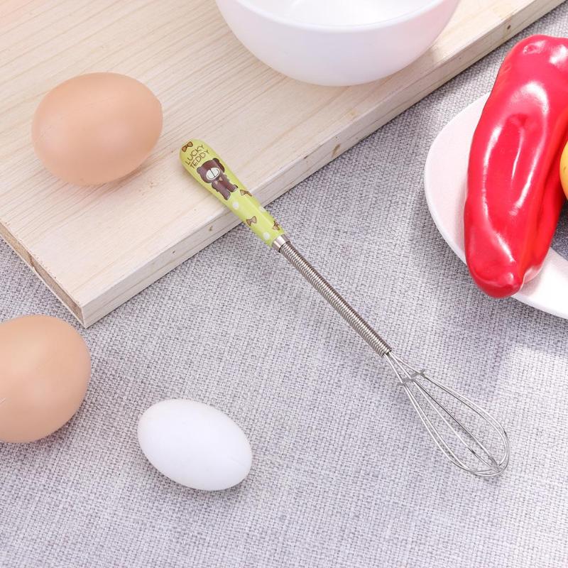 Multifunction Ceramic Handle Stainless Steel Hand Egg Beater Manual Egg Stirring Whisk E5M1
