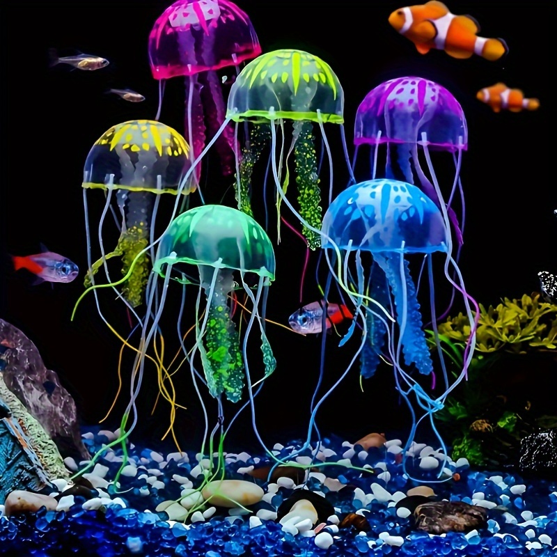3/5 Stuks Lichtgevende Siliconen Kwallen Gebruikt Voor Aquarium, Kunstmatige Lichtgevende Aquarium Decoratie, Gebruikt Voor Aquatische Decoratie