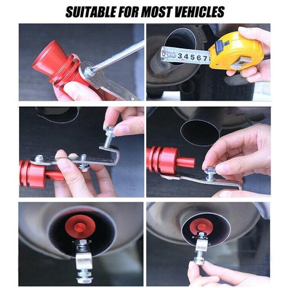 1PC uniwersalny turbosprężarka dźwięk symulator dźwięku samochodu świstak pojazdu zamontować urządzenie wydechowy tłumik robić rury gwizdek ryk samochodowy S/M