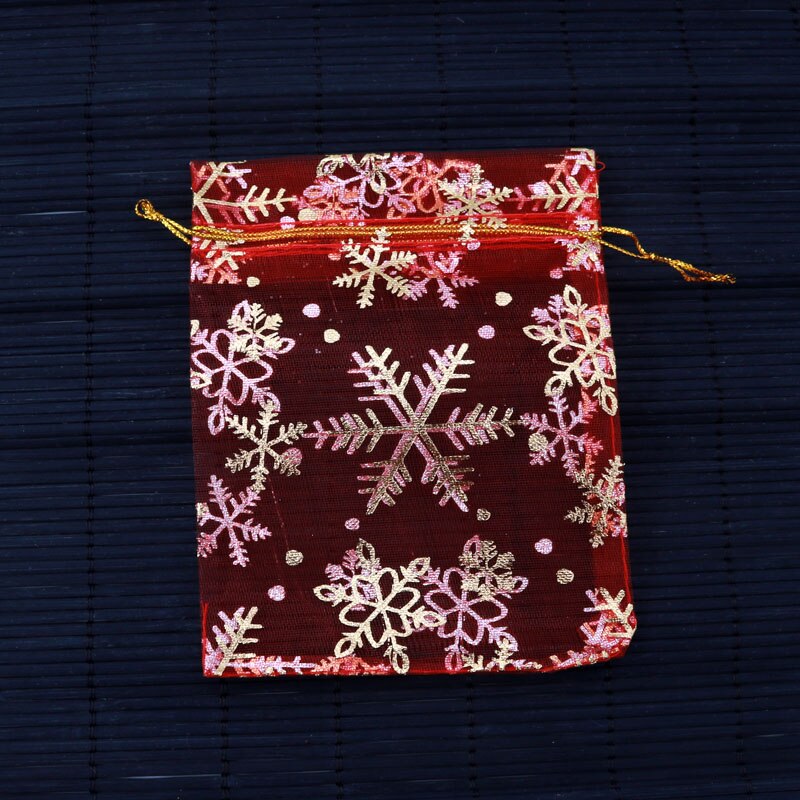 Neue Kommen 50 teile/los Stern Schneeflocke Oraganza Tasche 9x12cm Kleine Weihnachten Candy Schmuck Display Verpackung Taschen beutel: D6