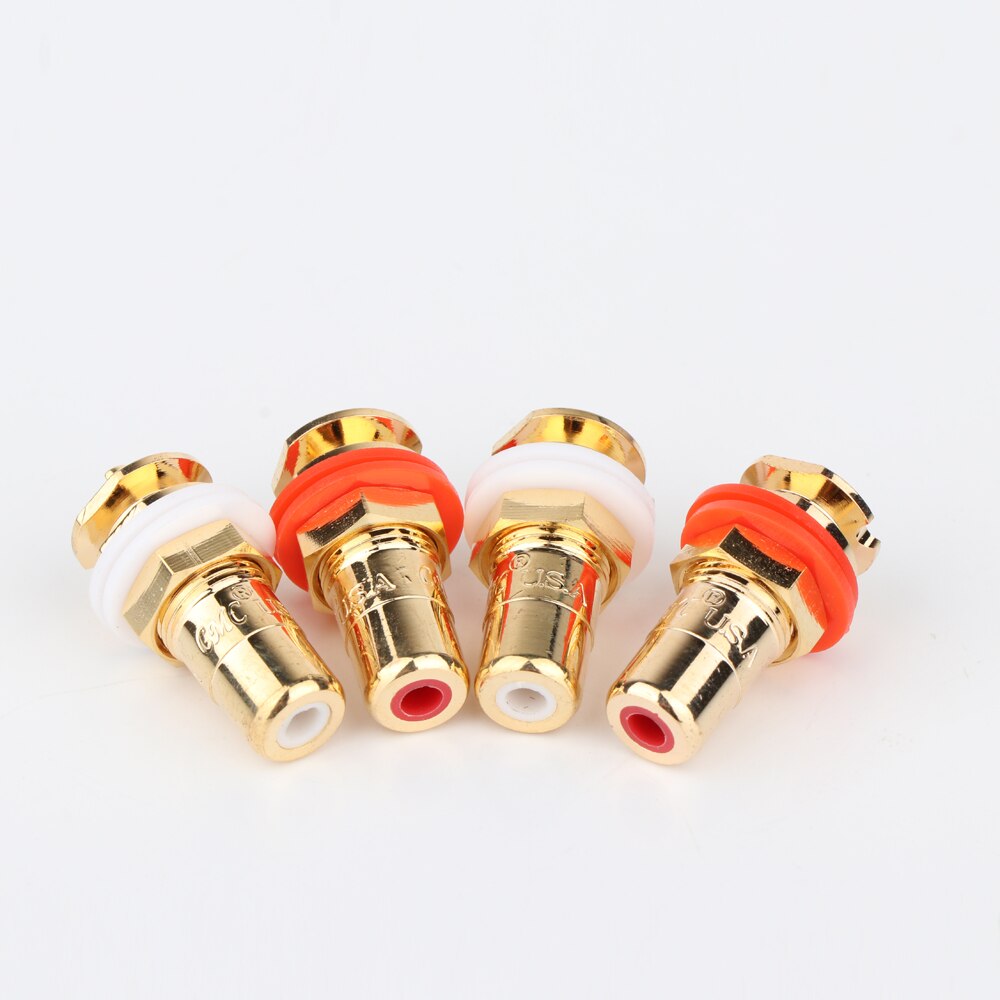 8 stk cmc 816- u rca jack rca terminal stik forgyldt jack 4 stk