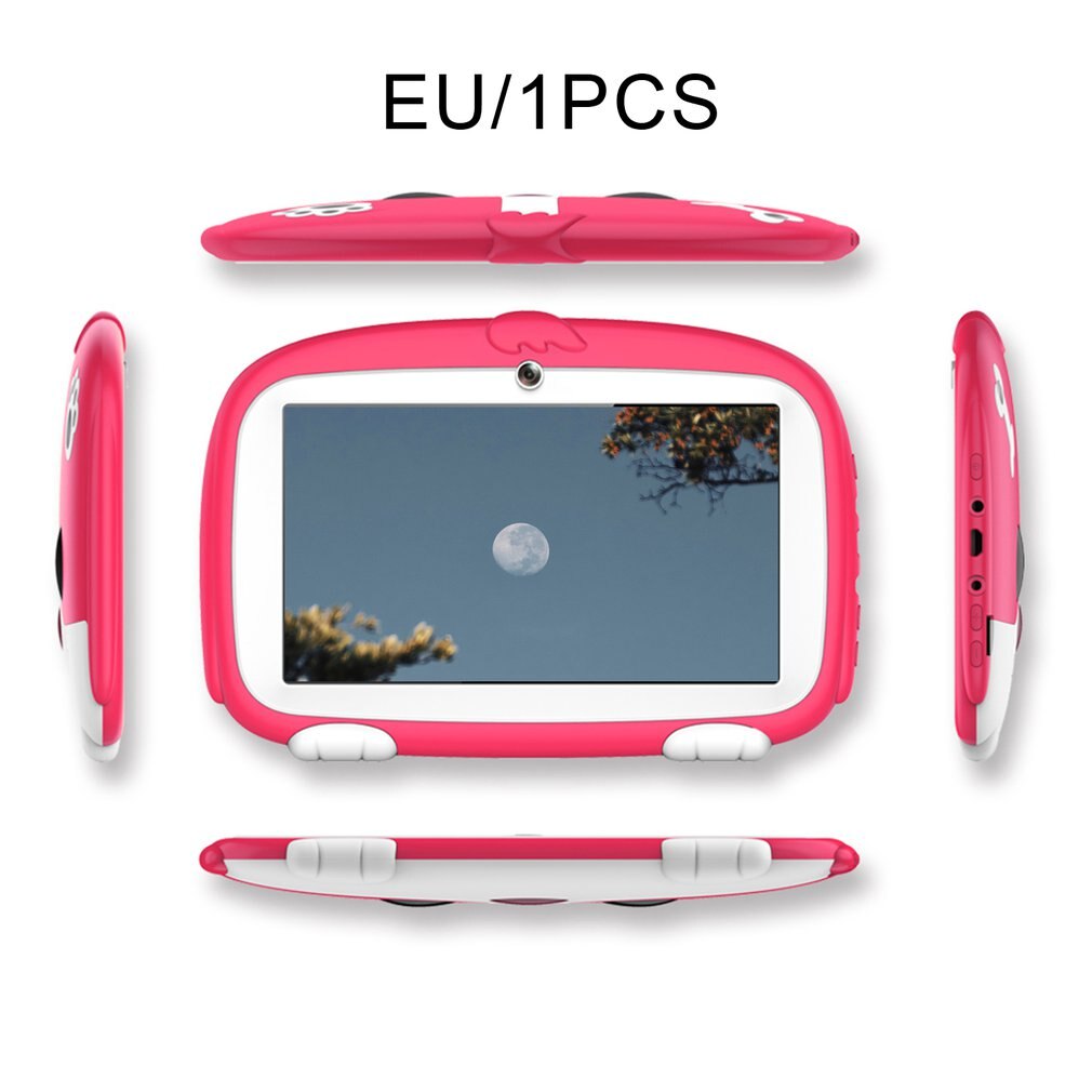 Light Student Children Learning Tablet Children's Tablet Computer 512mb+8gb Quad-core Dual Camera: Pink EU