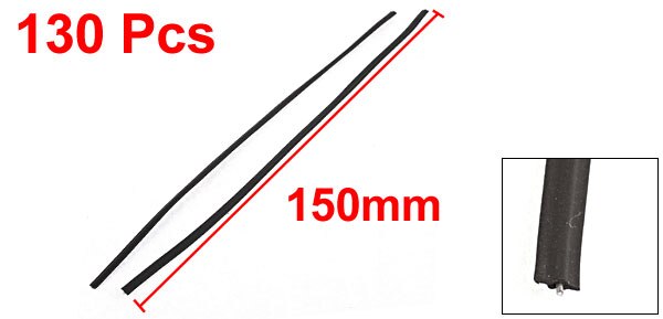 UXCELL 130 stks 150mm X 3mm Zwart Plastic Coated Metal Cord Datakabel Organisator Binding Zakken Verpakking Draad twist Ties