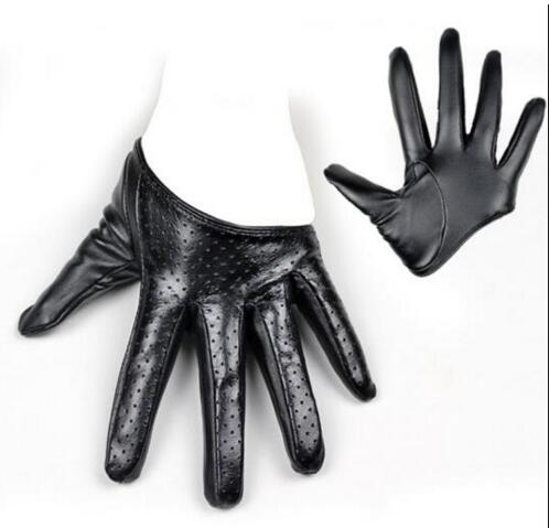 Multiple Color Women Patent leathe Gloves Women Solid Wrist Performance Dancing Mittens Driving Gloves: Black 2