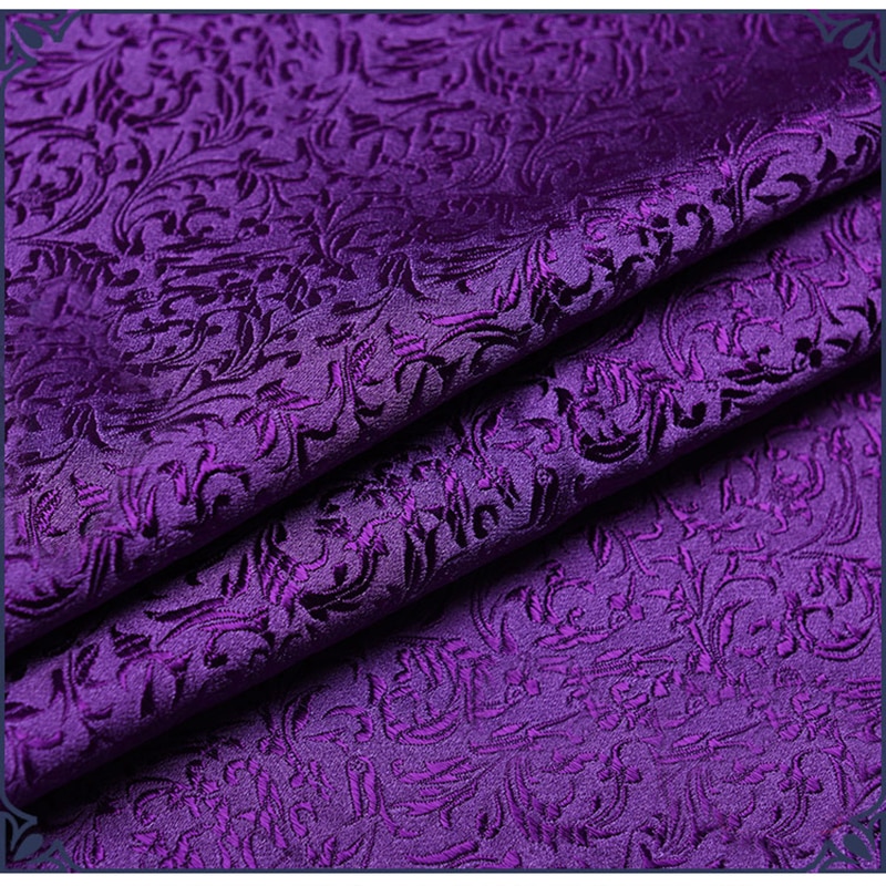 75 x 50cm lilla blomsterstil damask silke satin brokade jacquard stof kostume polstring møbler gardin tøj materiale