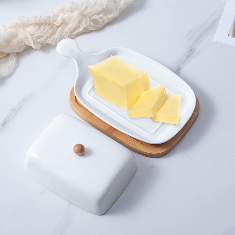 1pc Porcelain Butter Dish With Lid, Perfect For East / West Butter Porcelain Butter Dish With Handle Cheese Dish