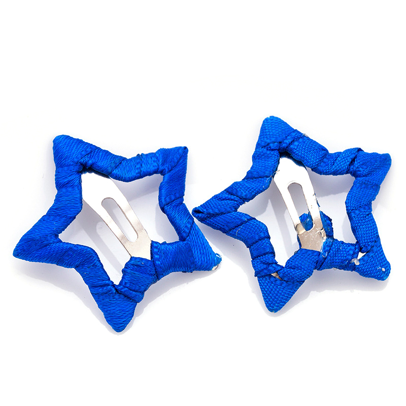 2/10 pçs estrela bebê hairpin gorgorão mini estrela grampo de cabelo meninas doce pano barrettes bonito headwear criança acessórios ferramentas estilo: Dark blue