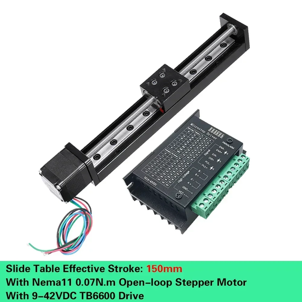 Motorized Slide Table T-type Linear Guide Rail Stage Mini Sliding Table Motor Drive Kit Electric Linear Module Z Axis 50-300mm: green / 950mm