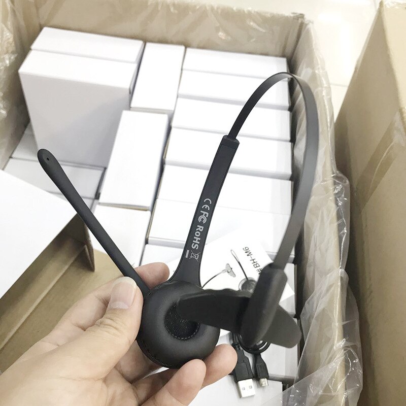 Head-mounted mono game operator office Bluetooth headset with microphone