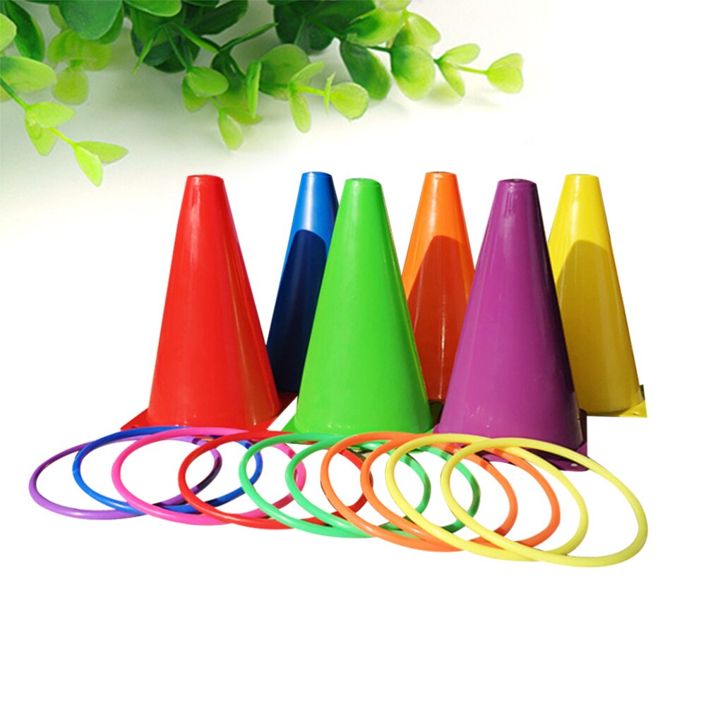 1 Set Kinderen Ring Toss Game Grappig Educatief Familie Ouder-kind Ring Gooien (6Pcs Gooien Emmers + 10 Stuks Ringen)