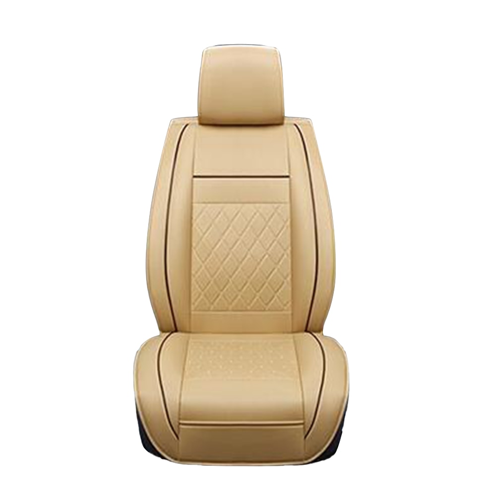 Autostoelhoes van leer, universele autostoelhoes, stofdichte autostoelbeschermer, auto-interieuraccessoire (beige)
