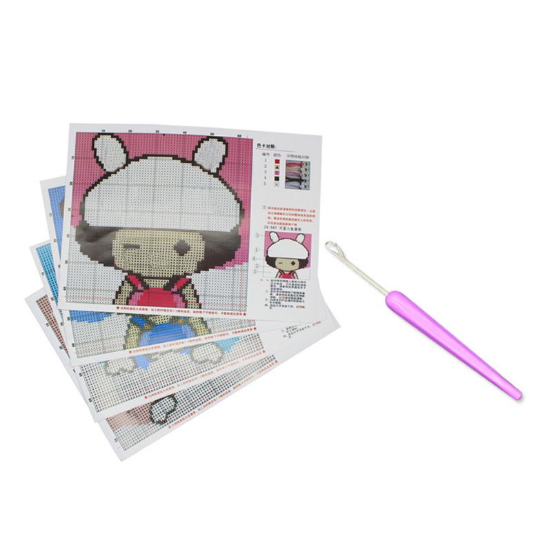 Dieren diy klittenband haak tapijt kit 3d segmenten borduurkussen wol kruissteek