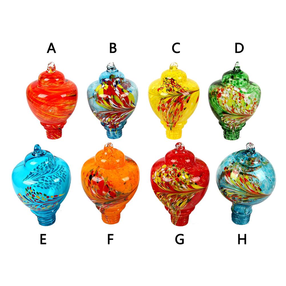 Pet Bird Feeder Hummingbird Feeder Courtyard Outdoor Drinking Fountain Hand-blown Glass Hanging Feeding Station Food Container