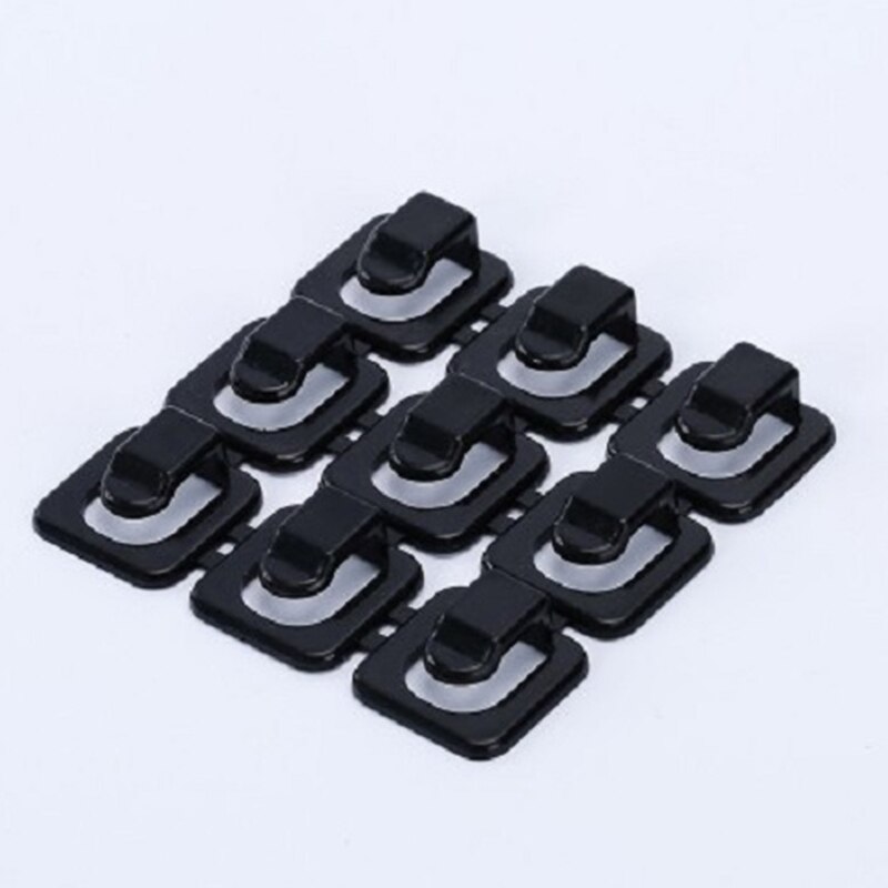 Fastgørelsesklemme wire clip bordplade væg wire fiksering selvklæbende wire clip wire net finish finish clip wire management organizer: Sort