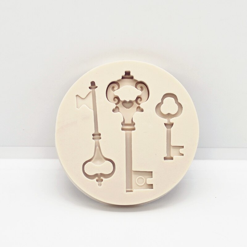 Retro nøkkel harpiks silikonform kjøkken bakeverktøy gjør-det-selv kake bakverk fondantformer sjokolade dessert blonder dekorasjon rekvisita
