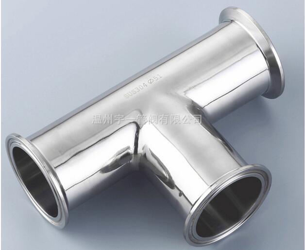 2'' 51mm Sanitary Tri Clamp 3 Way Tee, Stainless Steel 304 Sanitary Ferrule Tee Connector Pipe Fitting Tri Clamp