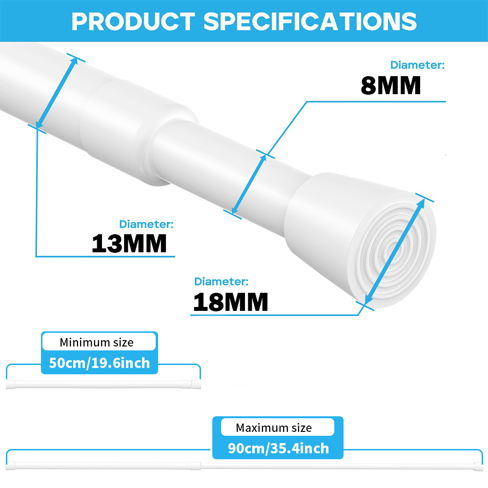 Multifunctional Spring Loaded Extendable Telescopic Rod Adjustable Curtain Rail Pole Household Hanging Rods For Window Bathroom: green