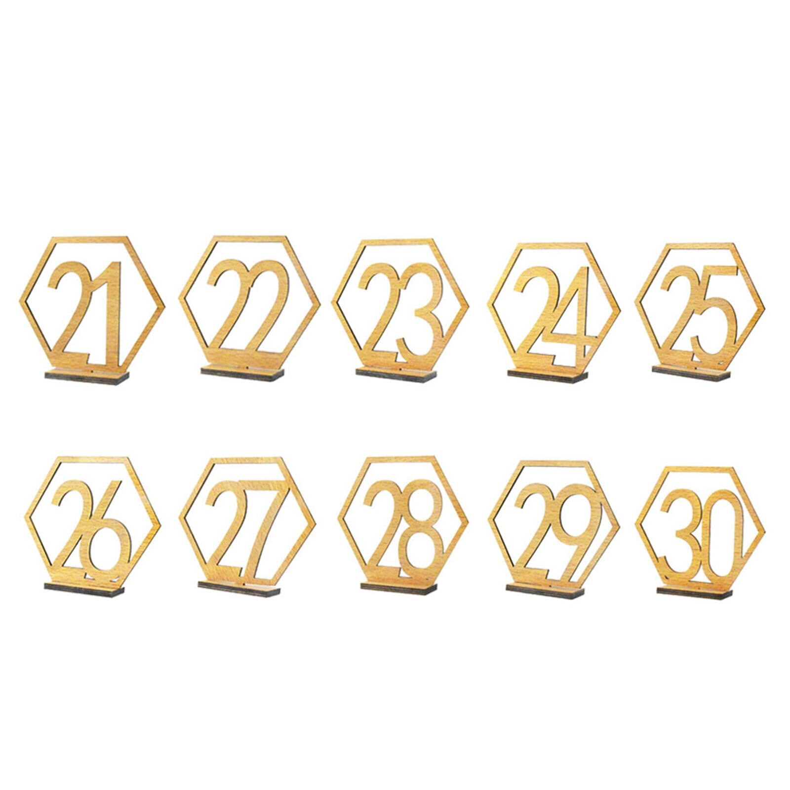 10pcs Digital Table Number Signs for Wedding Birthday Party Decoration Table Seat Catering Decorations Cards Welcome Signs: 21-30