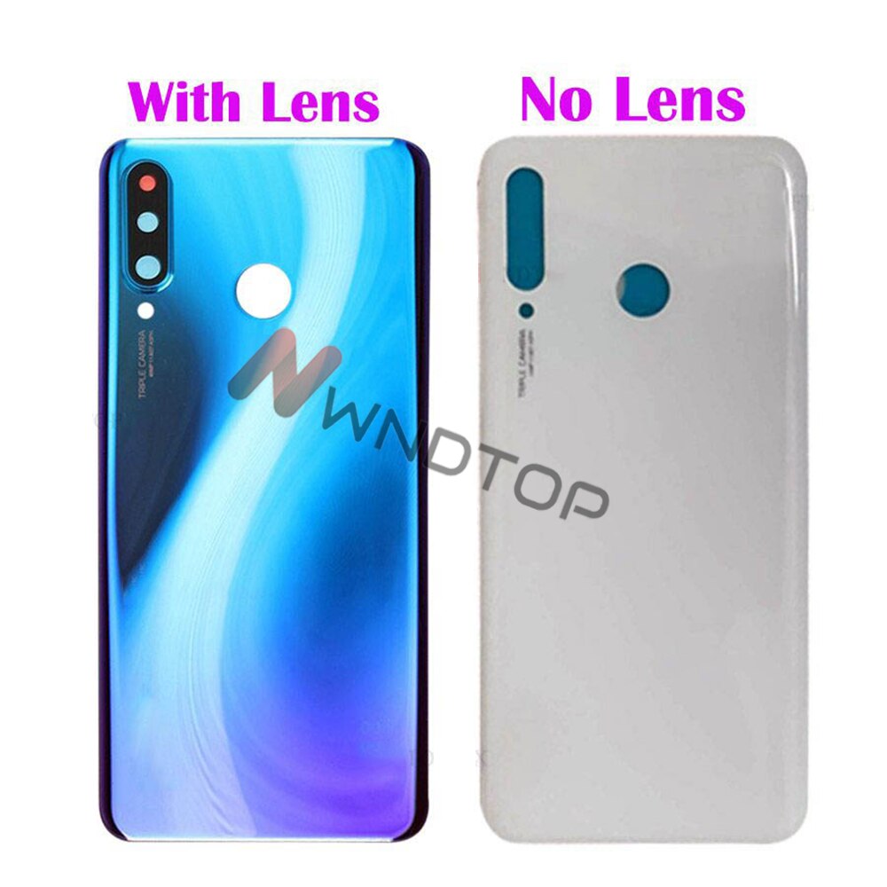 Originele Voor Huawei P30 Lite Back Batterij Cover Deur Achter Glas Behuizing Case Voor Huawei Nova 4E Batterij Cover Met camera Lens