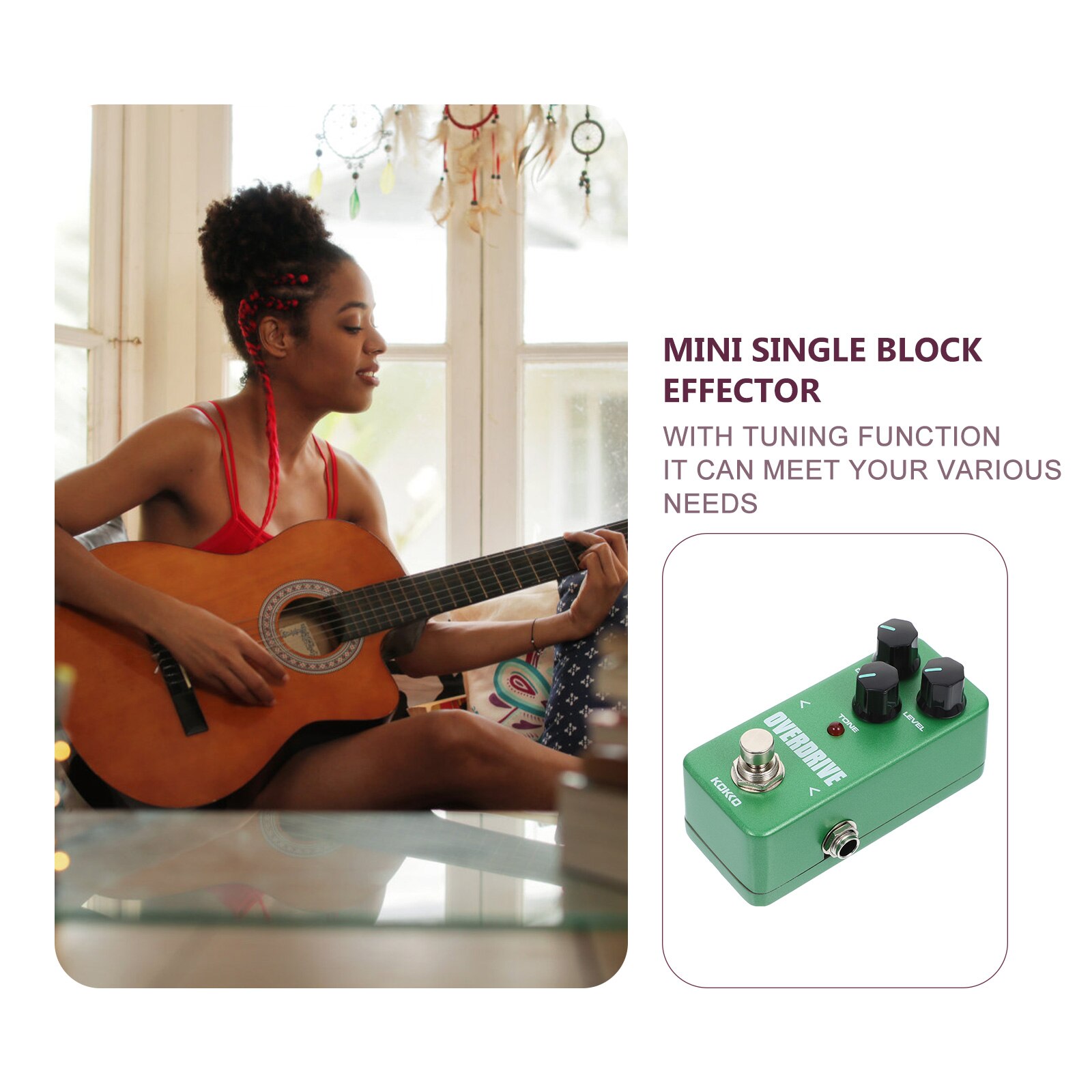 1 Set Over Drive Guitar Effector Guitar Pedal Effector Mini Effector Guitar Effect Pedal for Studio Shop Home