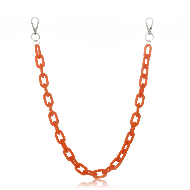 Plastic Acrylic Chain Pants Chain Waist Chain Men And Women Punk Style Hip Hop Chain Ins Popular Fluorescent: Orange