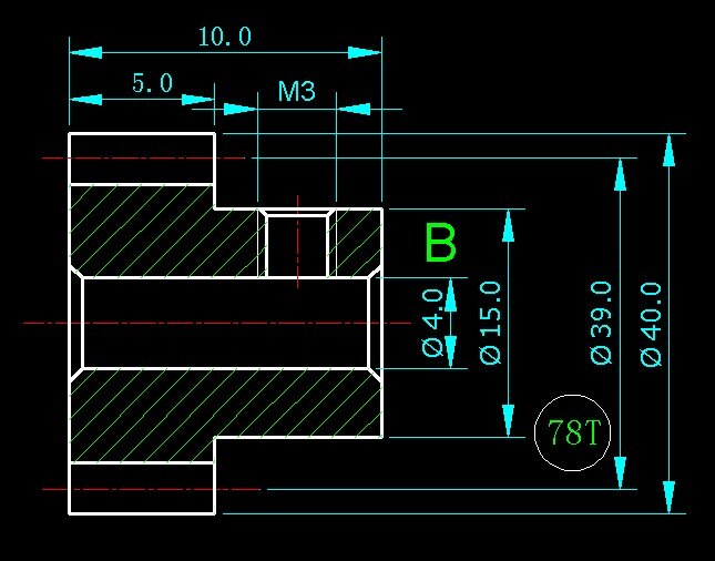 /kunststof tandwielen/pom /0.5m 78t/  getrapte tandwielen/gat 3mm/4mm/5mm/6mm/ vleesmolen onderdelen etc.