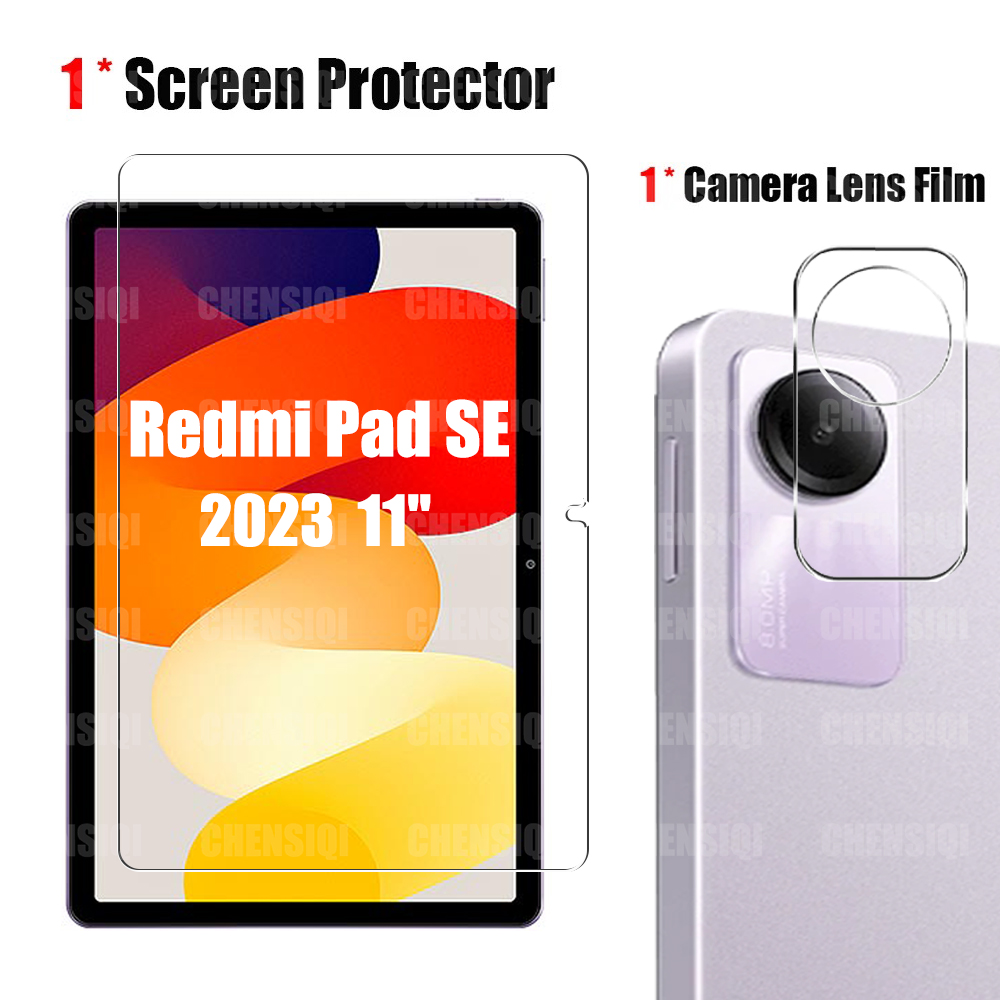 Screenprotector voor Xiaomi Redmi Pad SE (11 inch) 2023 Tablet Gehard glas Film Achteruitrijcamerabeschermer Anti-val/Anti-kras: YELLOW