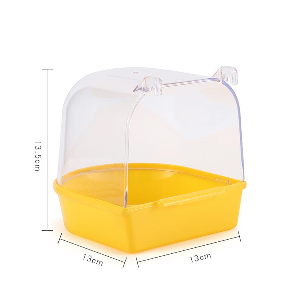 Boîte de bain amovible, bassin de bain à Clip, Cage à oiseaux, perroquet baignoire se fixe à la plupart des cages pour petits oiseaux: yellow-with holes