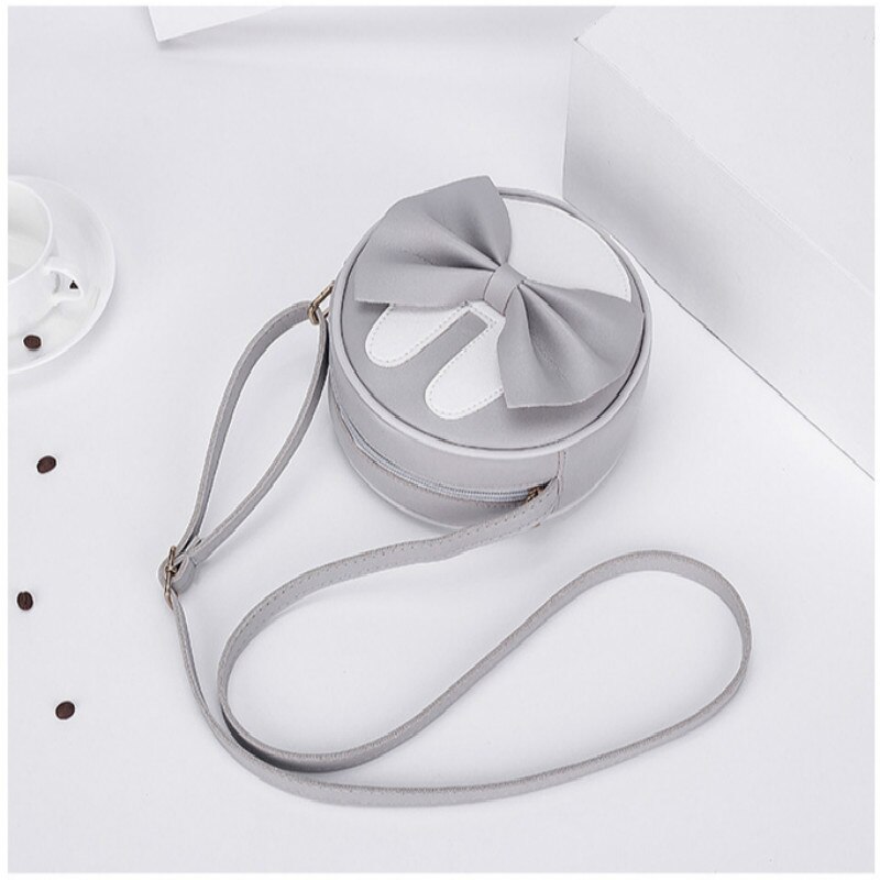 Kontrast lille rund taske sløjfe dekoration skuldertaske håndtasker japan og sydkorea vind bærbar messenger pung