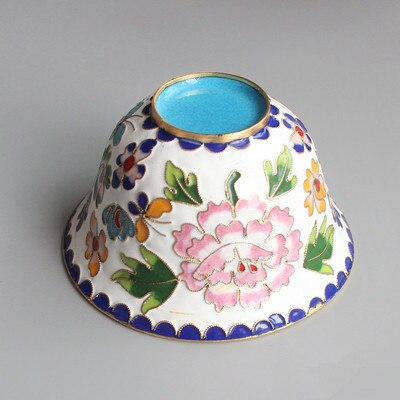 Chinese stijl oude Beijing craft cloisonne 4 inch water kom decoratie: WHITE