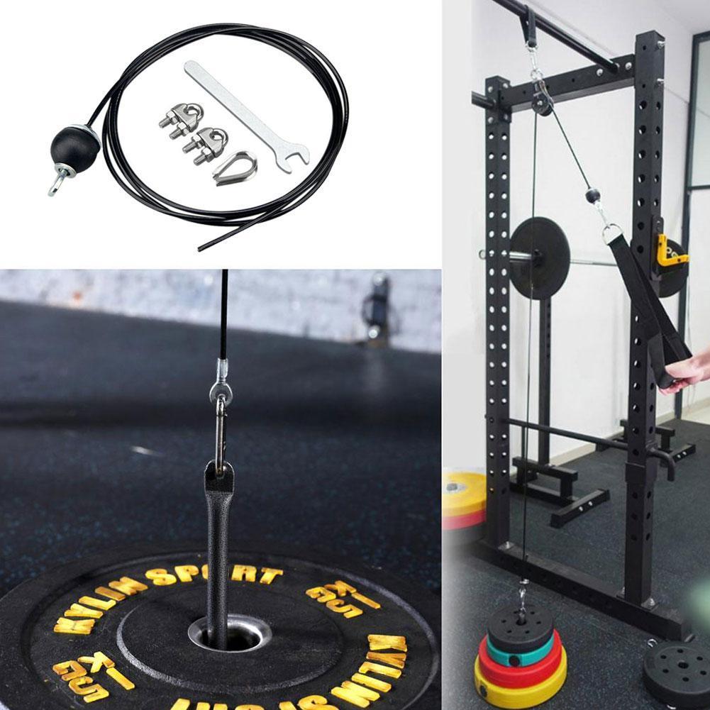 Hjemmetreningstau lengde justerbar tung 5mm stålkabel for trinsemaskin tykk wirerope  k4 p 2