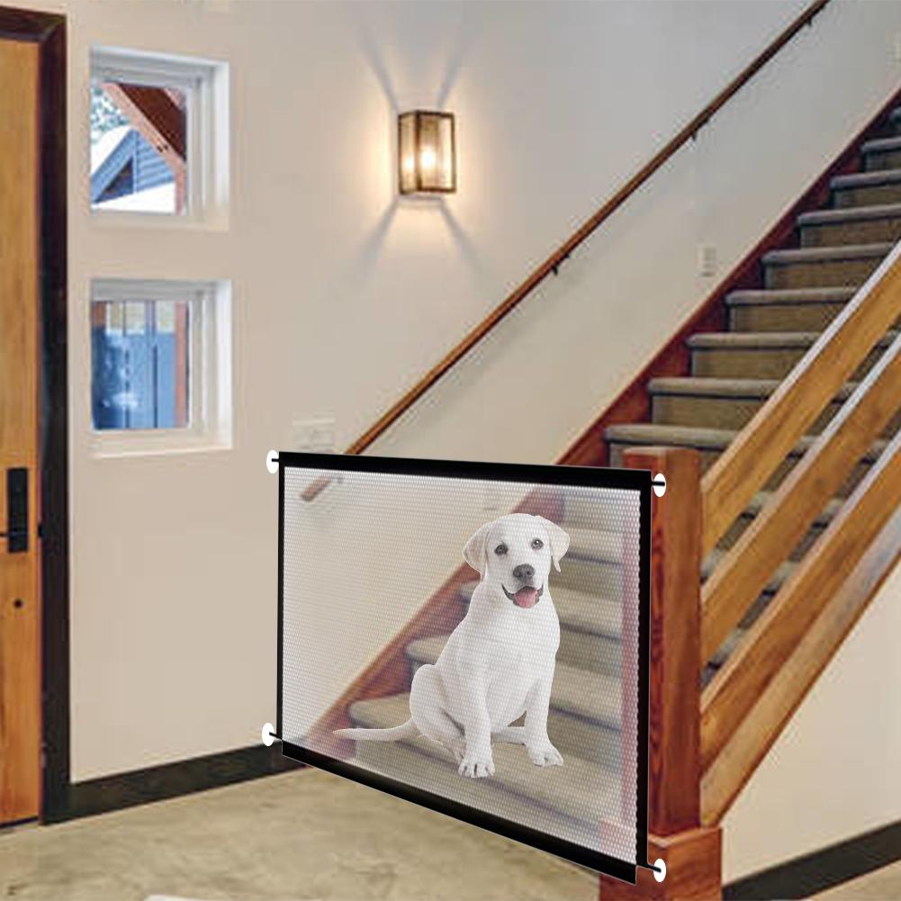 Dog Gate Ingenious Mesh Dog Fence For Indoor And Outdoor Safe Pet Dog Gate Safety Enclosure Pet Supplies