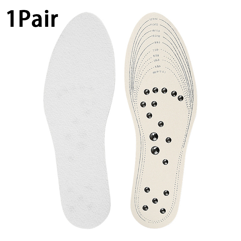 1 paio Terapia magnetica Massaggio Sottopiede Piede Massaggio dei punti di agopuntura Solette Memory Foam Suola Soletta per alleviare l'affaticamento delle gambe delle donne degli uomini: Black