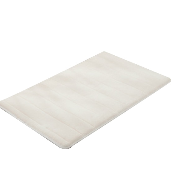40 x 60cm vandabsorberende tæppe badeværelsesmåtte køkkendør gulvtæpper til skridsikker shaggy memory foam bademåtte: Hvid