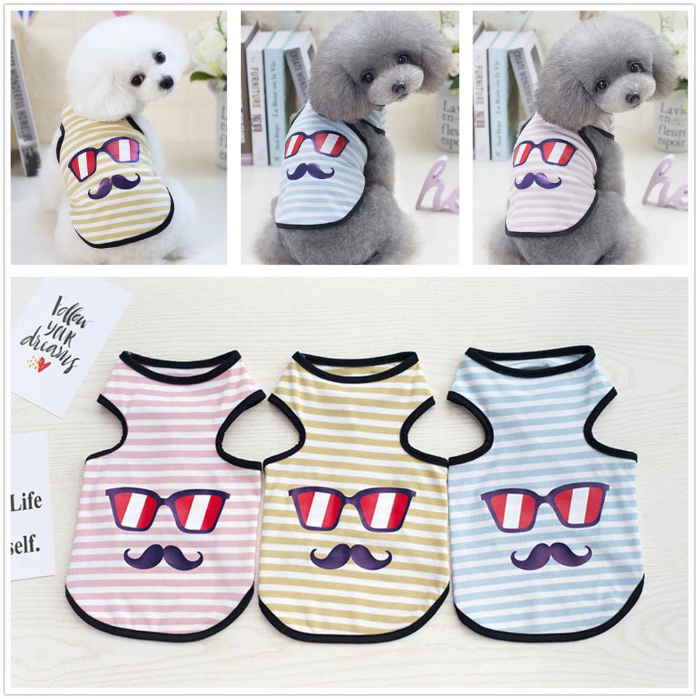 Gilet vêtements printemps-été pour chiens | Moustache pour animaux de compagnie, tenues d'animaux, vêtements Cool pour petits chiens, T-shirt doux, chiot chiens vêtements tendance