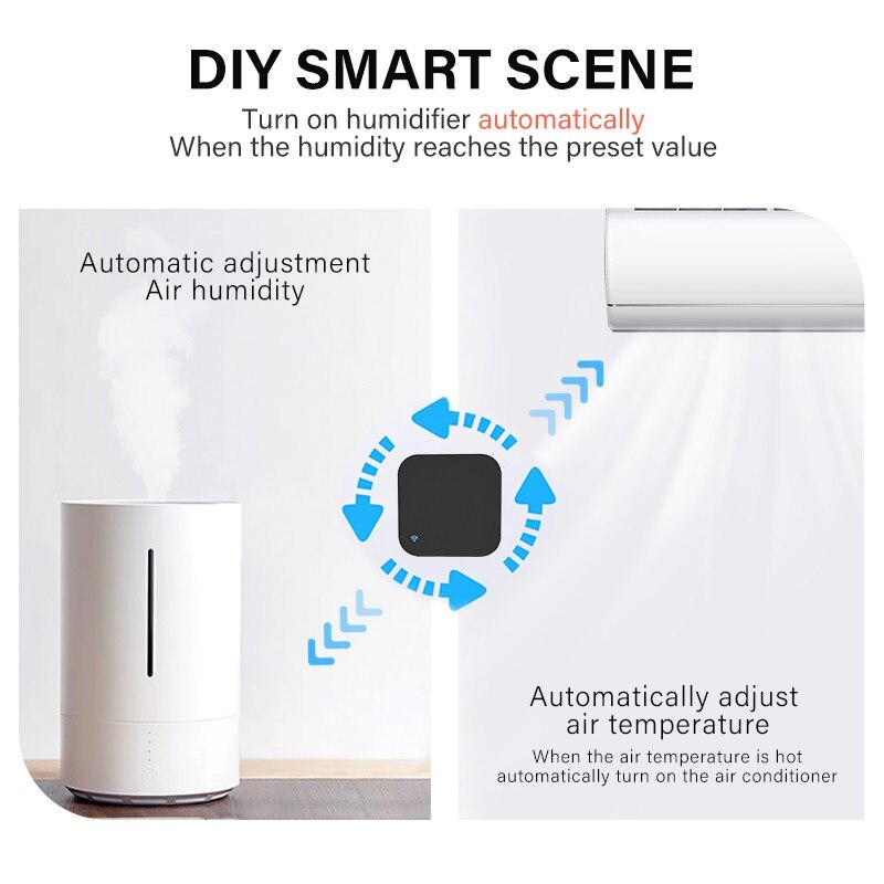 Tuya Smart WiFi IR Remote Control Smart Home Infrared Remote Controller Temperature &amp; Humidity Sensor Via Alexa Google Home