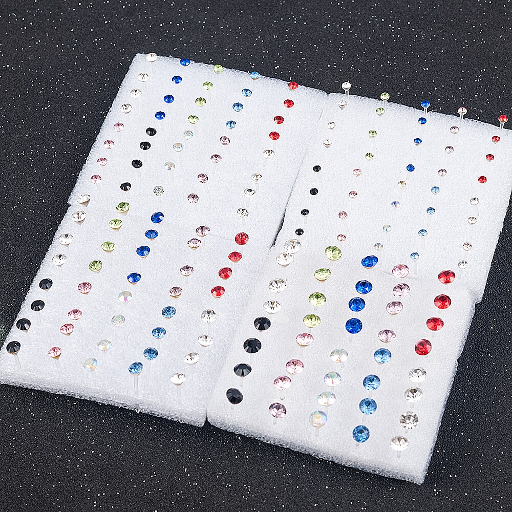 20 paar/satz Frauen Mädchen Strass Kristall Ohr stecker Ohrringe Party Eelgant Ohrring Schmuck 2 3 4 5mm