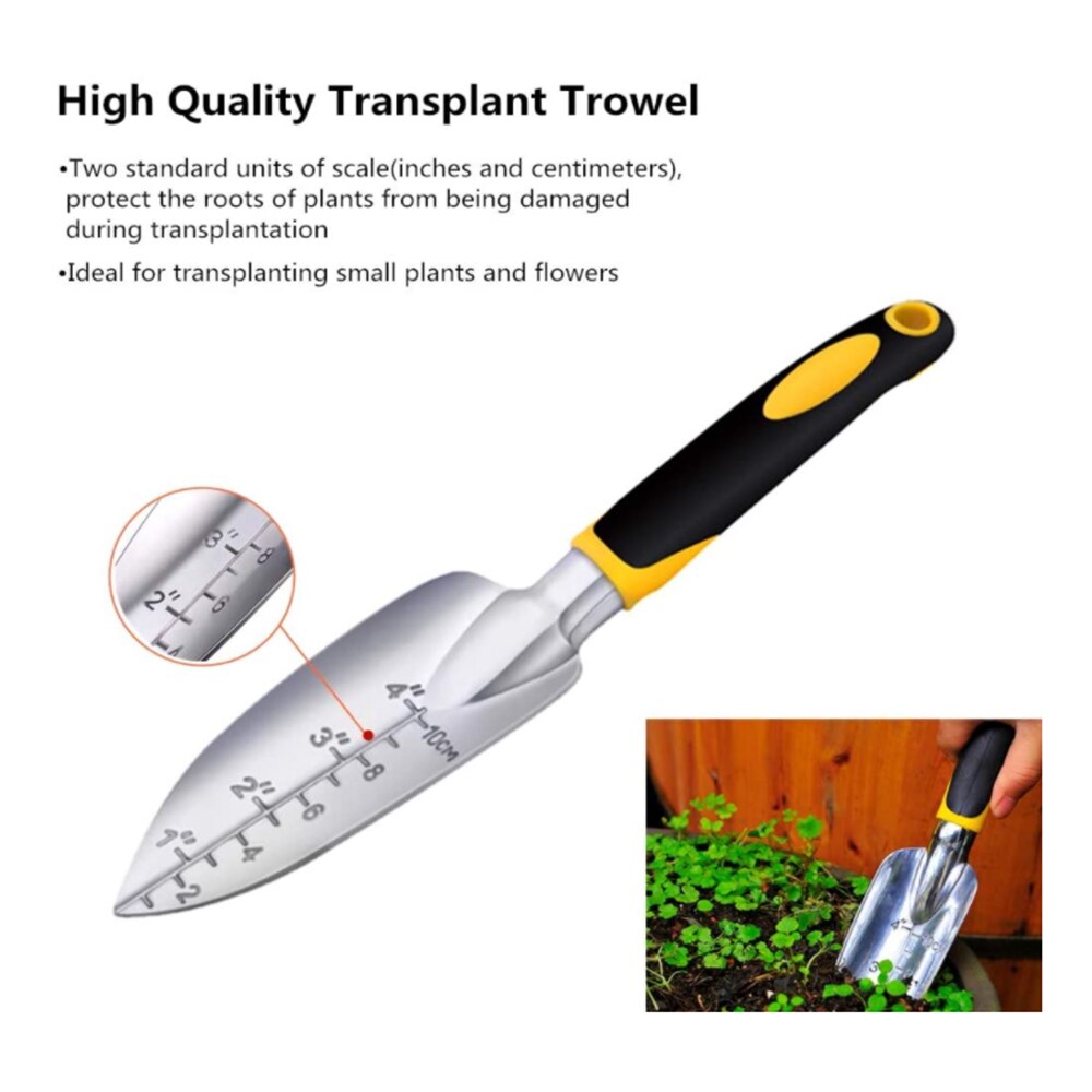 AIVY Garden Tool Aluminum Gardening Hand Tools - Garden Trowel - Hand Shovel - Tilling Hand Rake