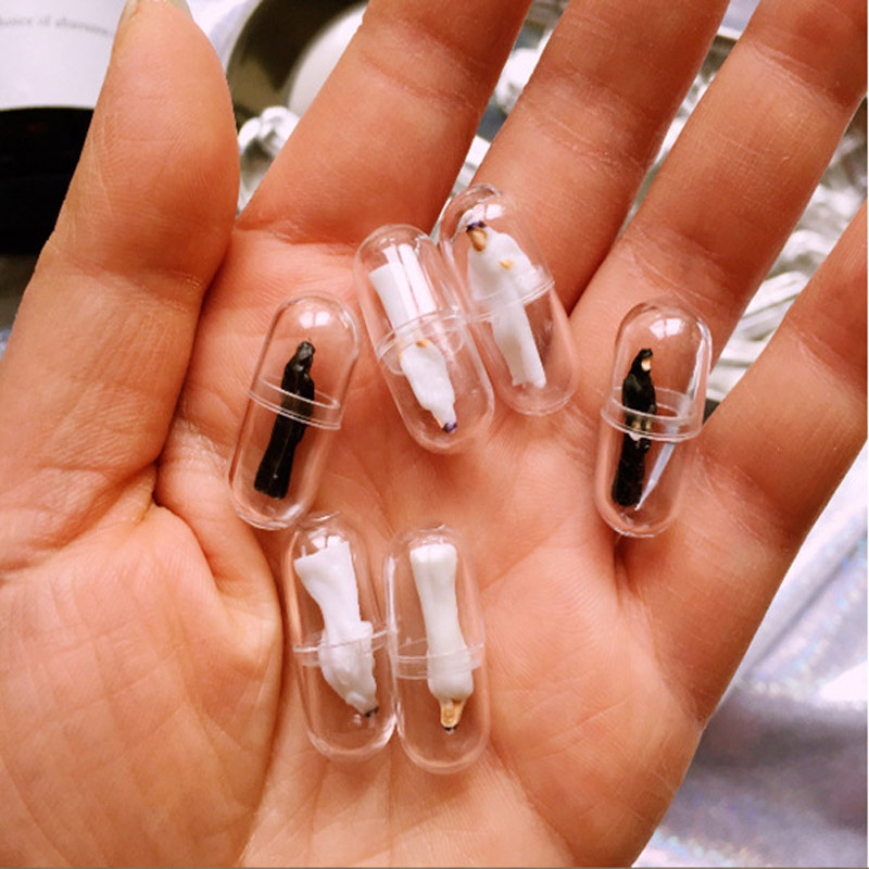 10Pcs/Lot Transparent Capsule Shell Plastic Pill Container Pill Cases Bottle Splitters Capsule Figurines Diy Accessories