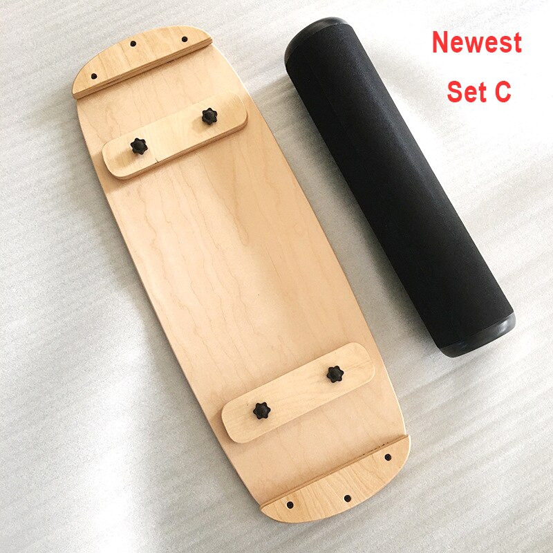Wooden Balance Board Yoga Twisting Fitness Balance Plate Core Workout For Abdominal Waist Legs Muscles Roller- Board Balancing