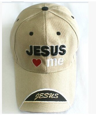 Christian Evangelie Cap Christian Hoed Jesus Loves Me Beige