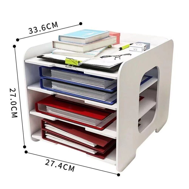 Office Supplies Folder Storage Box Multi-layer Bookshelf Simple Table Multifunctional Bookend DIY Desktop Storage Box: 6