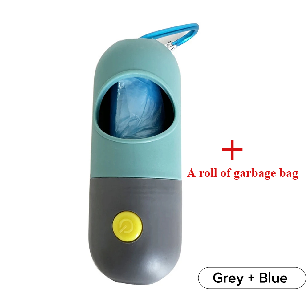 Led Light Dog Poop Bags Dispenser Degradable Waste Bag Outdoor Portable Pet Trash Bags Dog Cat Cleaning Supplies Accessories: Blue