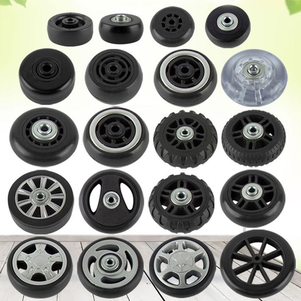 2 pcs Suitcase Wheels Luggage Box Replacement Wheel Axles Casters Black Different Pattern Wheel Suitcase Accessories