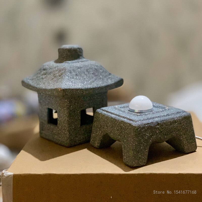 Dekorationsprodukter gårdhave japansk keramik imiteret sten lampe ornamenter imitation marmor rød ler japansk havelanterne
