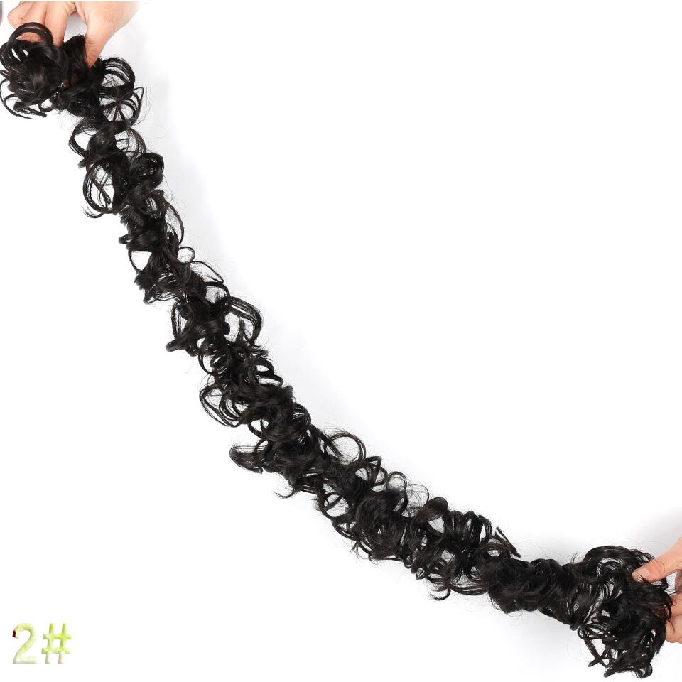 fibra resistente al calor accesorios para el cabello de novia banda rizada Chignon UPDO pelo sintético extensiones de cabello: 2