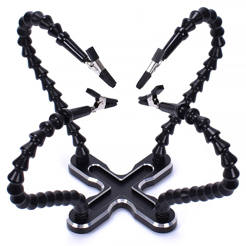 Soldering Helping Hands Third Hand Soldering Tool Soldering Station With 4 Flexible Arms For Electronics Repair-Black