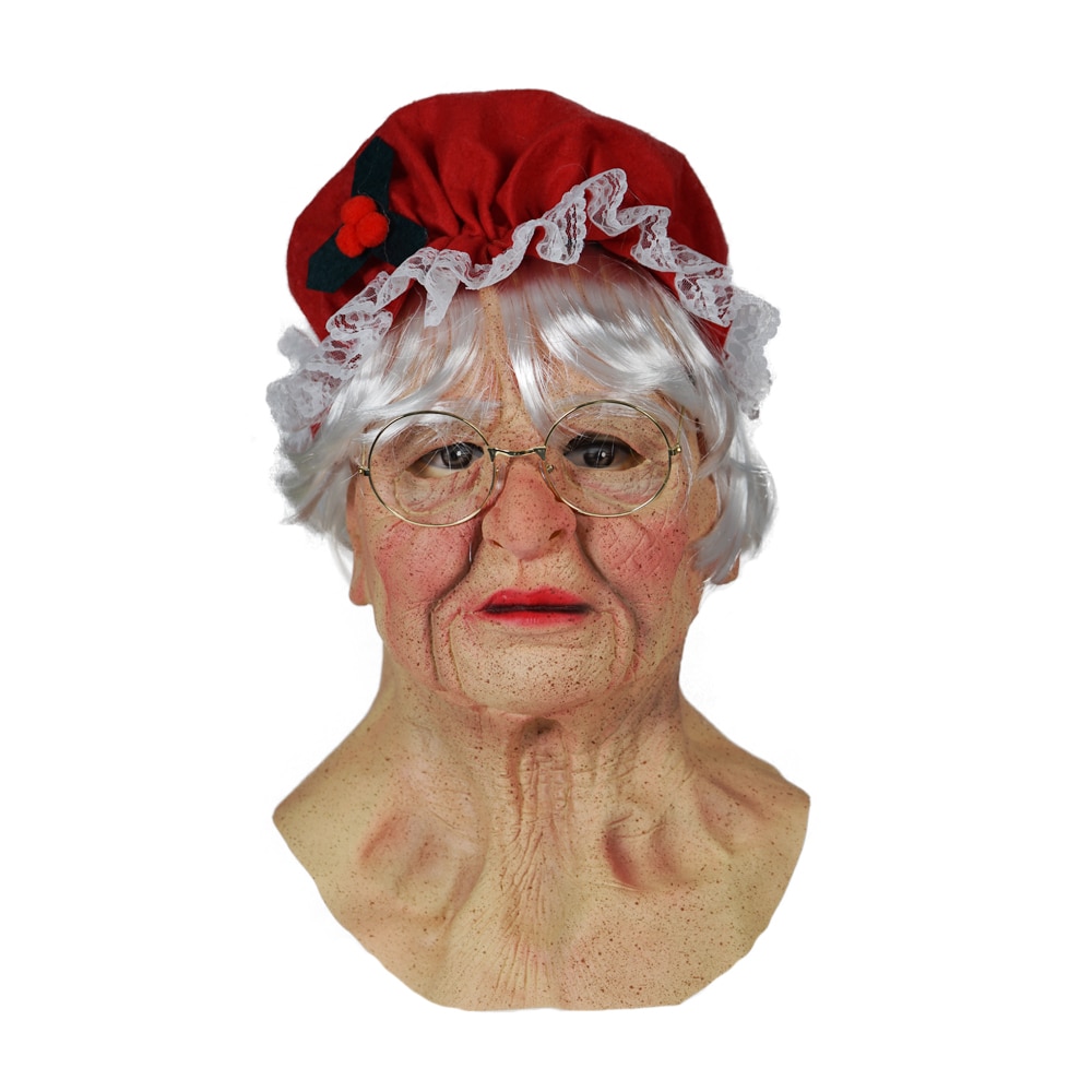 Eraspooky Realistic Skin Mrs Claus Santa Claus Cosplay Mask Christmas Grandma Full Face Latex 6719