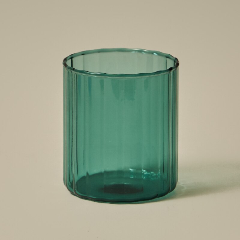 6 farger glass kopper varmebestandig glass kopp brygge krus stripe glass te kontor juice kaffe melk krus familie kopper: 1pc vann